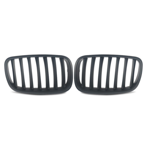 Grilles For BMW X5 X6 E70 E71 2007-2013 Pair Front Kindey Grilles Matte Black Single Slat