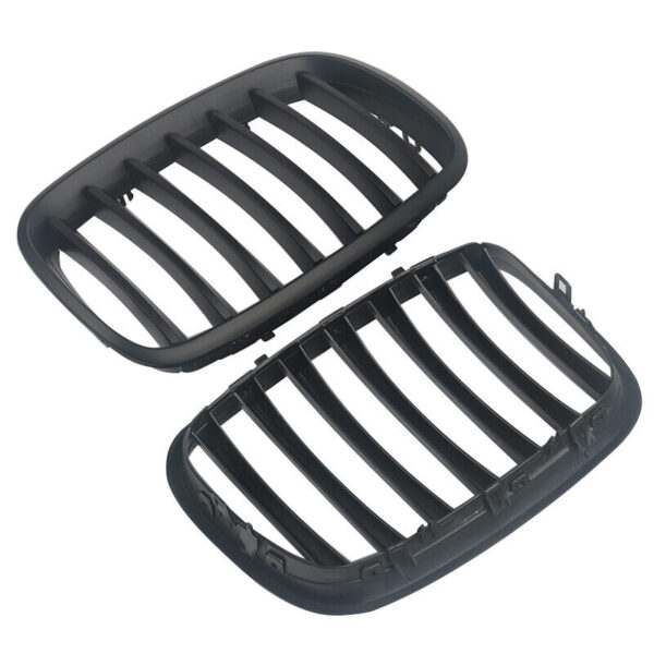 Grilles For BMW X5 X6 E70 E71 2007-2013 Pair Front Kindey Grilles Matte Black Single Slat - Image 7