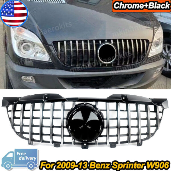 Grilles For Mercedes-Benz Sprinter 1500 W906 2009-2013 Car Front Racing Facelift Grilles - Image 2