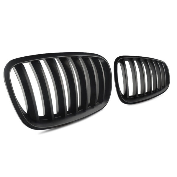 Grilles For BMW X5 X6 E70 E71 2007-2013 Pair Front Kindey Grilles Matte Black Single Slat - Image 5