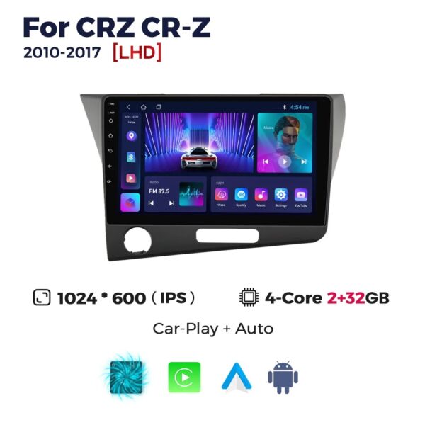 For Honda CRZ CR-Z 2010-2017 Car Stereo Radio Carplay GPS Android Multimedia Player - Image 2