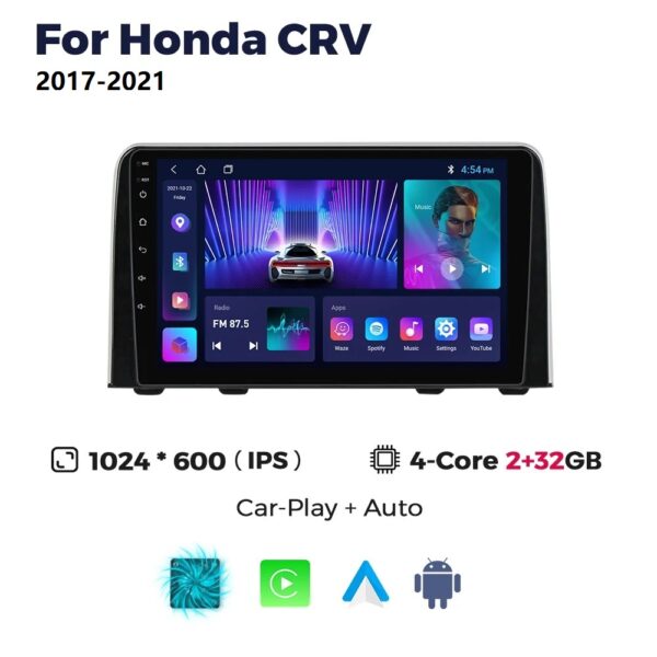 For Honda CRV CR-V 2017-2021 Car Stereo Radio Carplay GPS Android Multimedia Player - Image 2