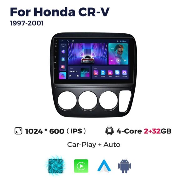 For Honda CRV CR-V 1997-2001 Car Stereo Radio Apple Carplay Android Touch Screen Multimedia Player - Image 2