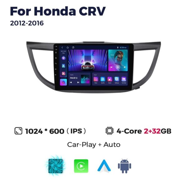 For Honda CRV 2012-2016 Car Stereo Radio Carplay GPS Android Multimedia Player - Image 2