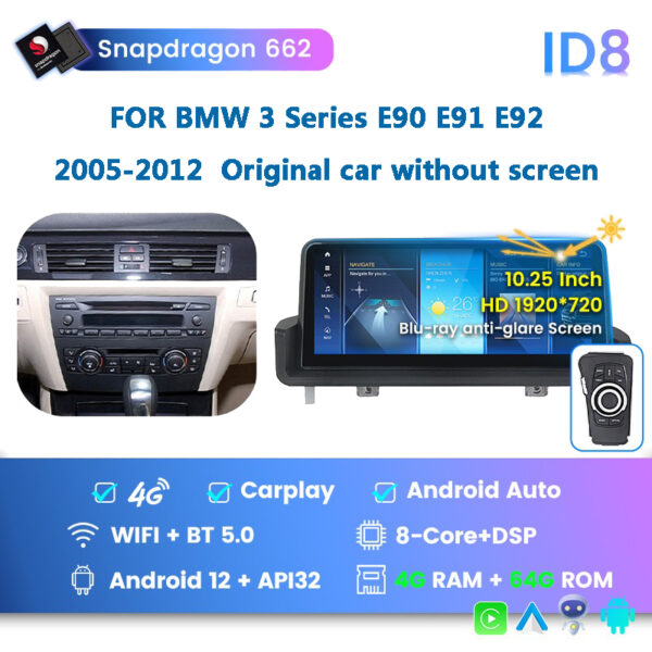 For BMW 3 Series 325 328 330 335 M3 2005-2012 Radio Carplay E90 E91 E92 E93 Screen Upgrade Car Stereo GPS Navi Player - Image 2