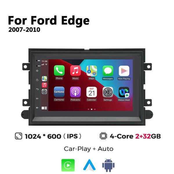 For Ford Edge 2007-2010 Car Stereo Radio Android Touch Screen Carplay Multimedia Player - Image 2