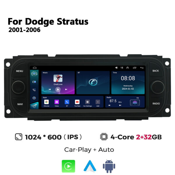 For Dodge Stratus 2001-2006 Car Stereo Radio Android Touch Screen Carplay Multimedia Player - Image 2