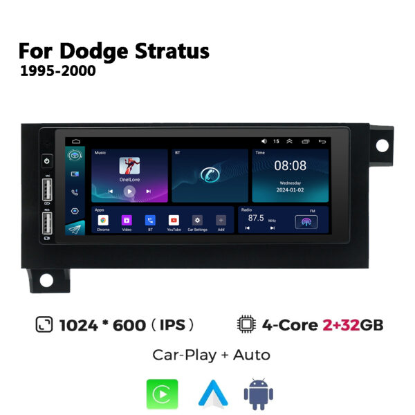 For Dodge Stratus 1995-2000 Car Stereo Radio Android Touch Screen Carplay Multimedia Player - Image 2