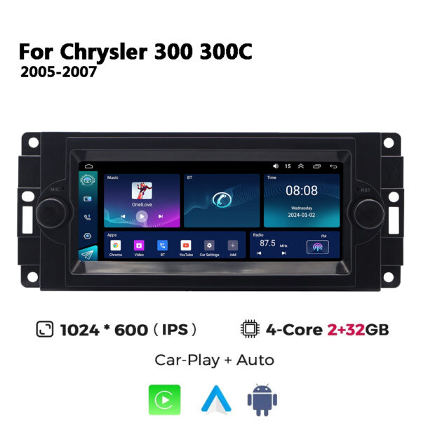 For Chrysler 300 300C 2005 2006 2007 Car Stereo Radio Android Touch Screen Carplay Multimedia Player - Image 2