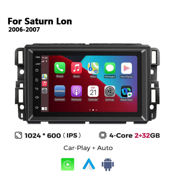 For Saturn Lon 2006 2007 Car Stereo Radio Android Touch Screen Carplay Multimedia Player - Image 2